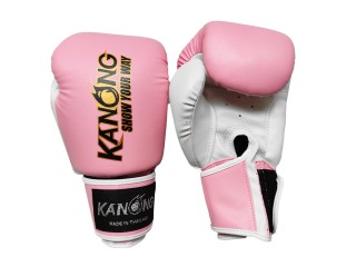 Kanong Boxing Gloves : Light Pink and White