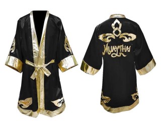 Custom made Kids Boxing Gown : Black Lai Thai