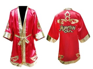 Custom Kids Boxing Robe : Red Lai Thai