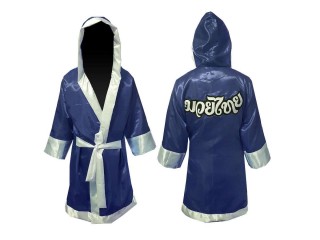 Kanong Custom Boxing Robe with hood : Navy