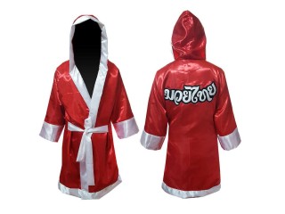 Kanong Custom made Boxing Robe with hood : Red