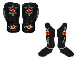 Custom Boxing Gloves + Shin Guards- Full Design Custom Boxing Gloves + Shin Guards- Full Design