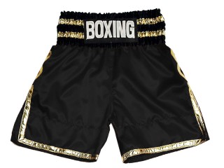 Custom made Boxing Shorts : KNBSH-039-Black Custom made Boxing Shorts : KNBSH-039-Black