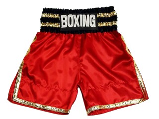 Custom made Boxing Shorts : KNBSH-039-Red Custom made Boxing Shorts : KNBSH-039-Red