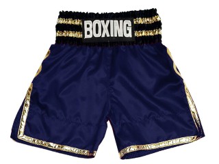 Custom made Boxing Trunks : KNBSH-039-Navy Custom made Boxing Trunks : KNBSH-039-Navy