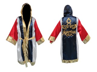 Kanong Personalised Boxing Robe with hood : KNFIR-120-Navy