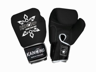 Kanong Boxing Gloves - Genuine Leather : Black