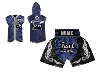 Boxing uniform - Custom Boxing Hoodies jacket and Men Boxing Shorts : Navy Boxing uniform - Custom Boxing Hoodies jacket and Men Boxing Shorts : Navy