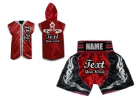 Custom boxing shorts and robe : Red