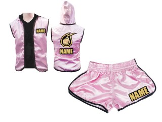 Boxing outfits - Custom Womens Boxing Hoodies and Boxing Shorts : Pink Boxing outfits - Custom Womens Boxing Hoodies and Boxing Shorts : Pink