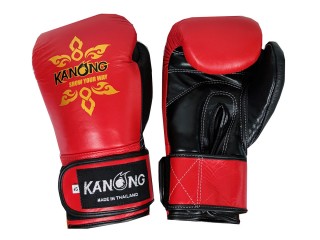 Kanong Boxing Gloves - Genuine Leather : Red and Black