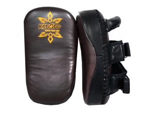 Kanong Boxing Equipment Thai Kick Pads (Leather) : Brown and Black