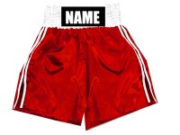 Custom Red and White Boxing Shorts outfit : KNBSH-026-Red