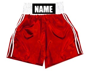Custom Red and White Boxing Shorts outfit : KNBSH-026-Red Custom Red and White Boxing Shorts outfit : KNBSH-026-Red