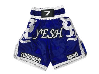 Customize Boxing Pants with tassles : KNBXCUST-2033-Blue Customize Boxing Pants with tassles : KNBXCUST-2033-Blue