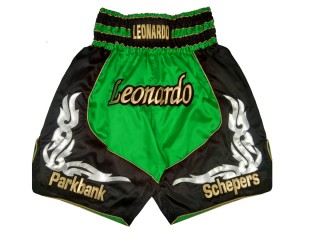 Custom Green Boxing Trunks : KNBXCUST-2035-Green-Black Custom Green Boxing Trunks : KNBXCUST-2035-Green-Black